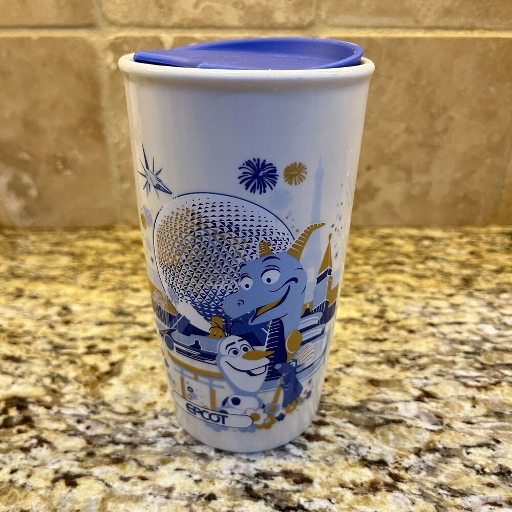 Disney World 50th Anniversary Starbucks Vault Epcot Ceramic Tumbler
